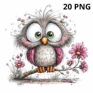Watercolor Baby Owl Clipart, Floral Nursery Art (digital Download, 20 PNG Files) - Etsy UK