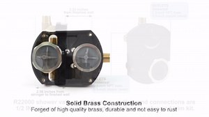 R22000 Shower Valve with Diverter 3-Way 6-Way Rough in Valve, R22000 Universal Rough-In Shower Valves Kit with Integrated Diverter, Brass Body