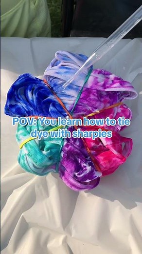 Did you know you can tie dye with sharpies & rubbing alcohol? Full tutorial on the blog! #craftideas