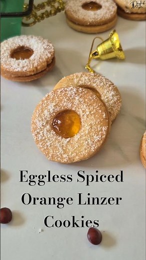 Eggless Spiced Orange Linzer Cookies | Christmas & Holiday Baking