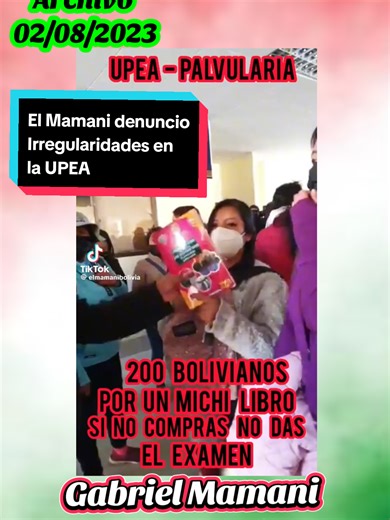 @Gabriel Mamani denunció muchos actos irregulares en la #UPEA como cobros excesivos, absurdos, etc. @EL MAMANI BOLIVIA levantando la vos por el pueblo de #ElAlto desde hace mucho tiempo atrás. #ElMamaniAlcalde #GabrielMamaniAlcalde @OMAR ACARAPI CONCEJAL @LUZ LARICO CONCEJAL ♥️🤍💚 @Eli Aguilar Concejal @NUEVAS IDEAS CON LIBERTAD
