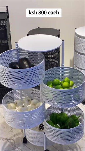 5-Tier Kitchen Vegetable Rack in Round and Rectangular Shapes