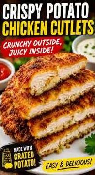 Crispy Potato Chicken Cutlets 🤤🥔 | Easy Chicken Recipe #shortsfeed