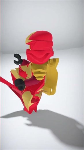 Stylized Warrior with Red and Yellow Armor