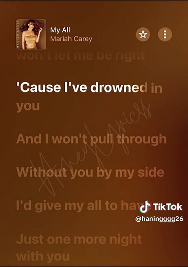 Mariah Carey - My All Lyrics
