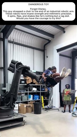 He Turned a Robot Arm Into a Dangerous Ride#shorts #robot #dangerous