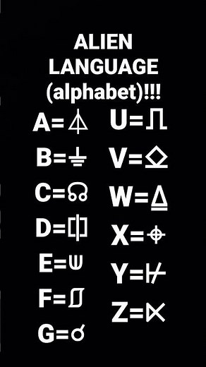 ALIEN LANGUAGE (ALPHABET) !!!!