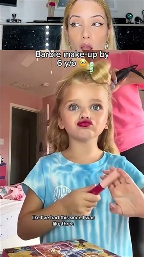 Make-up tutorial by 6 years old 🫶yes or not? #makeup #tutorial #makeuptutorial #girls #cute