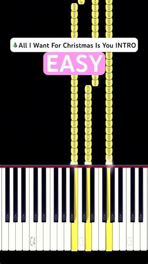 All I Want for Christmas Is You 🎄 (EASY Piano Tutorial) | Mariah Carey | #shorts #piano #tutorial