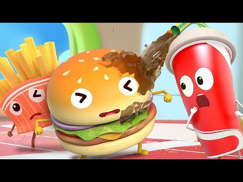 Hamburger and Burping Cola | Yummy Foods Animation | Kids Cartoon | Nursery Rhymes | BabyBus