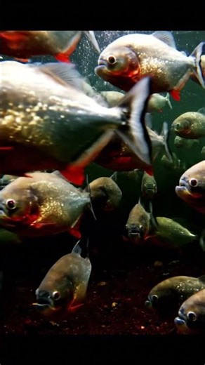 Piranha Swarm 😱 One Fish vs Many #nature #motivation #quotes #facts