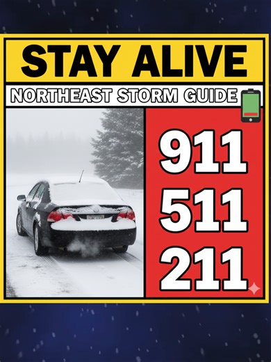 ❄️ STORM SURVIVAL: What to do if you’re stranded (NO HEAT / NO POWER) f you are caught in the current Northeast storm, please watch this. This video covers essential survival tips for those stranded in cars or at home without heat, including how to save your phone battery and critical emergency numbers (911, 511, 211). Stay safe, stay warm, and share this with anyone in the storm's path. #NortheastStorm #WinterSurvival #EmergencyTips #Blizzard2026 #StaySafe