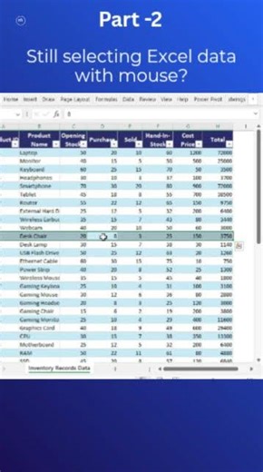 Select Excel Data Like a Pro ⚡ #excel #spreadsheetmagic #productivity