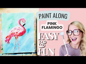 🦩 Happy Little Flamingo! 🌺 Easy Acrylic Painting Tutorial for Beginners 🎨