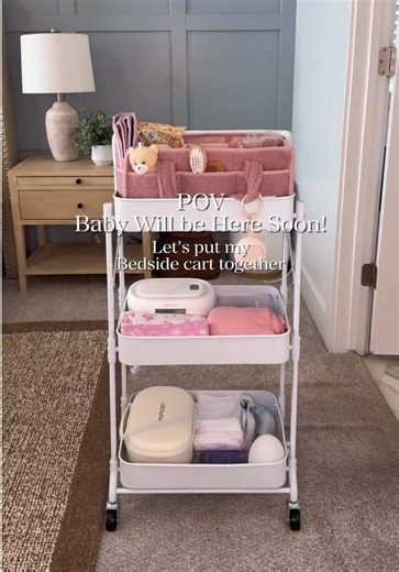Bedside Cart for Mommas! 🍼🩷 Baby will be here soon, so I put together a little bedside cart with all the things I know I’ll be reaching for during those middle of the night feeds, diaper changes, and more!! ⭐️Shop this post in my Amazon store! Link in profile/Linktree.