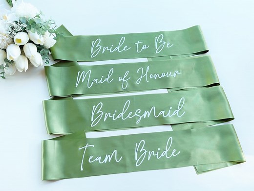 Bride to Be Sash| Hen Party Sash | Sash for Bride - Sage Green | Mother of the Bride Sash | Bachelorette Favors | Team Bride,bridesmaid Sash - Etsy UK