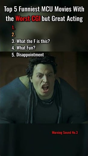 Top 5 Funniest MCU Movies With the Worst CGI but Great Acting. 😃