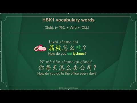 HSK1 Vocabulary - 怎么 (zěnme) | Slow Reading + Native Speed + Sentence Practice