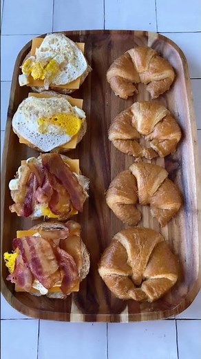 Easy Postpartum Meal Prep | Freezer Friendly Bacon Egg | Cheese Croissant Sandwiches