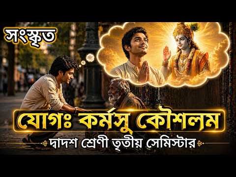 যোগঃ কর্মসু কৌশলম | Class 12 Sanskrit 3rd Sem Full Explanation | Bengali Explanation