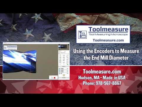 How to use the encoders to measure an end mill diameter using the Toolmakers Microscope