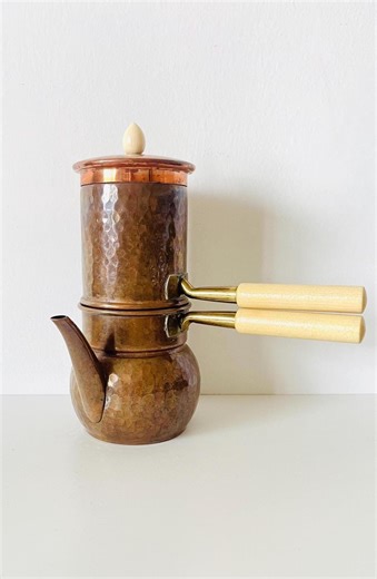 Vintage Italian Neapolitan Coffee Maker Cuccumella Flip Pot Stovetop Brewer Traditional Kitchen Decor