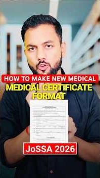 Urgent Medical Certificate For JoSAA Counselling 2026|How To Make Medical Certificate For Josaa 2026