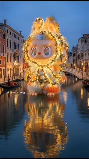 A giant Labubu floating through Venice—Christmas magic meets art exhibition. #labubu #popmart #labuburocktheuniverse #LabubuArt #ArtExhibition #VeniceVibes #VenetianCanals #FloatingArt #ChristmasDecor #HolidayMagic #AestheticArt #GiantInstallation #ToyArtCulture #FestiveVibes #CreativeDisplay | Marcos Tjung