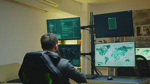 Successful hacker finishing programming - Free Stock Video