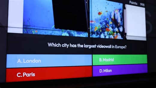 Interactive Quiz on Video Wall