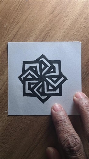 Impossible Geometric Drawing 😳🔥 #drawing #geometricart #opticalillussion #art