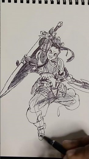 Zerochan Stickman. Warrior 😳Speed art💥💪#shorts #anime #drawing