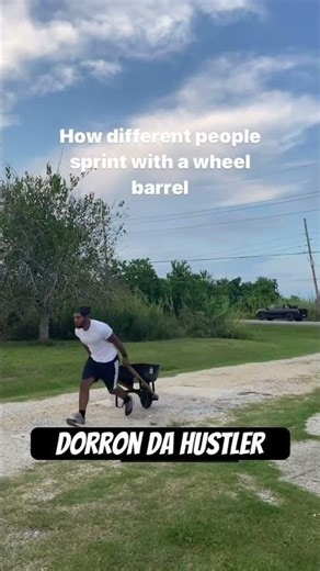 Different ways to sprint with a wheel barrel #physicalcomedy