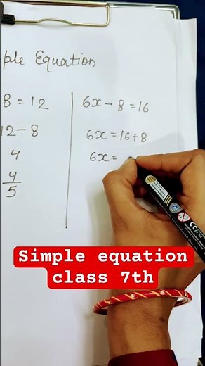 Simple equation, class 7th #math￼s #easy #maths #mathstricks #important #easylearning