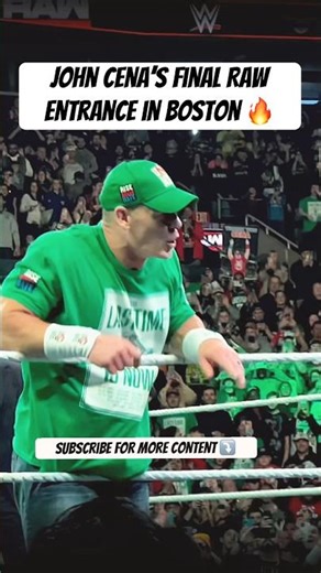 John Cena’s Final Raw Entrance in Boston #WWE #JohnCena #wweraw