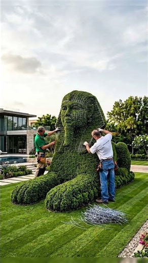 Great Sphinx Topiary Build 🏜️🌿 Epic Sculpture | Satisfying Time-Lapse #timelapse #usa