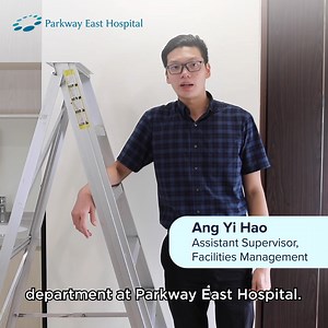 1.8K views · 24 reactions | Our hospitals are a clean and safe environment for our patients to recover in. But have you ever wondered who ensures that these high standards are maintained here at Parkway East Hospital? Meet Yi Hao, our Facilities Management team's Assistant Supervisor, who shares what he does everyday to help our patients recover in comfort. | Parkway East Hospital | Facebook