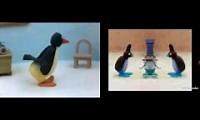 Mix of 2 videos from youtube : pingu s1 e18 split to low voice