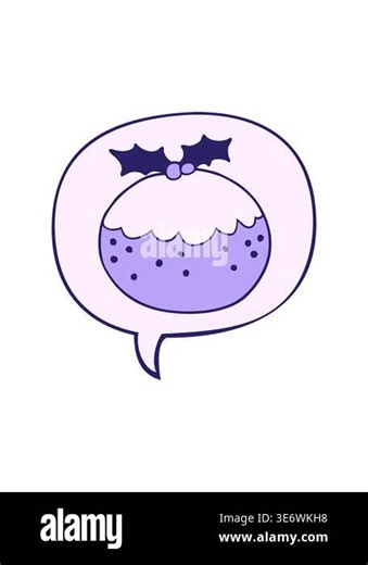 attention grabbing animation of cartoon christmas pudding with speech bubble Stock Video Footage - Alamy