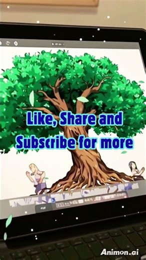 "Anime Girl Draws Her Favorite Tree 🌳 | Cozy Digital Art ASMR Short"