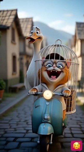 Cat Hits Duck with Stick… and What Happens Next 😂