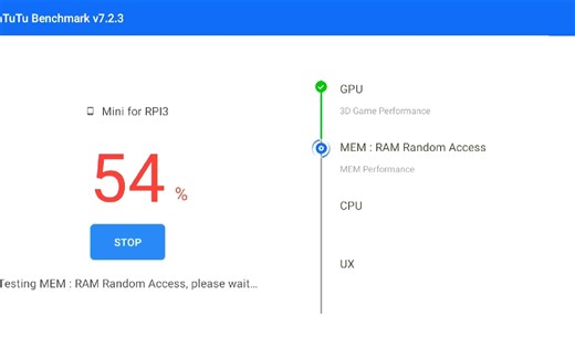 【树莓派3B+】Android 9 Pie安兔兔跑分（CPU@1.4GHz