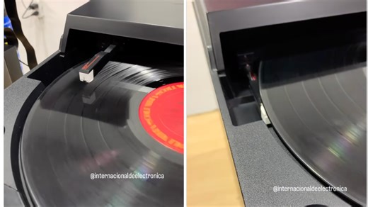 A Linear Tracking Arm Turntable That Plays Both Sides of a Record Without Having to Flip It Over