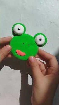 Cute Frog Made of Air Clay 🐸 #diy #clay