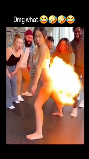 memelogist on Instagram: "The instagram reel gym video where a woman, encouraged by friends holding a lighter, successfully ignites a flammable fart, resulting in a brief flame burst that startles her amid laughter, captioned to highlight intense focus and high risk. Posted on Christmas Day 2025 by meme enthusiast @mehaksarmaa , it has garnered 77,000 views and 300+ likes, with replies mixing humor (e.g., rocket launch jokes) and skepticism (e.g., AI fake claims), reflecting viral stunt appeal. 