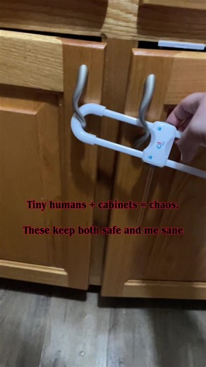 How many different types of child locks does one house need? #babyproofing #momlife #relatable