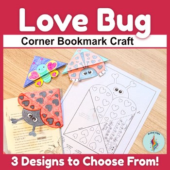 Love Bug Corner Bookmark Craft Template Valentine’s Day & February Reading Log