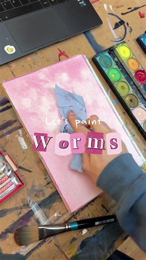 Exploring Worm Art with Gouache and Watercolor