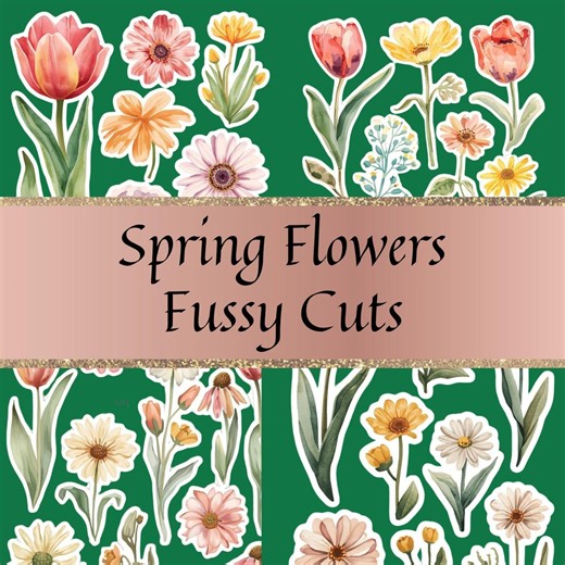 Spring Flower Sticker Sheet, Printable & Digital Stickers for Junk Journal, Goodnotes, Scrapbooking - Etsy