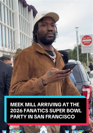 Meek Mill at the 2026 Fanatics Super Bowl Party in San Francisco @Meek Mill @Fanatics @NFL #MeekMill #Rap #HipHop #Music #SuperBowlLX
